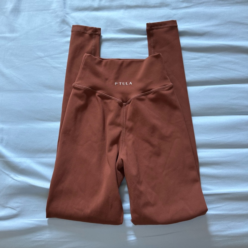P'tula Rust Brown High-Waist Leggings